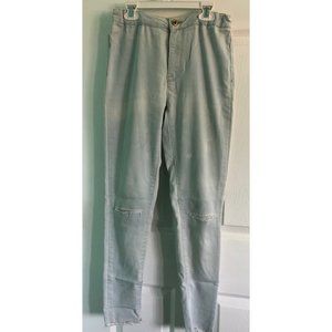 Girls Large Ripped Jeans Light Blue